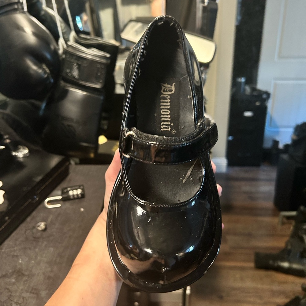 Demonia Glossy Mary Jane Platforms